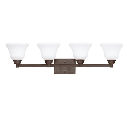 4 Light Bath Vanity Approved For Damp Locations With Transitional Inspirations 8.5 Inches Tall By 35 Inches Wide-Olde Bronze Finish-Incandescent