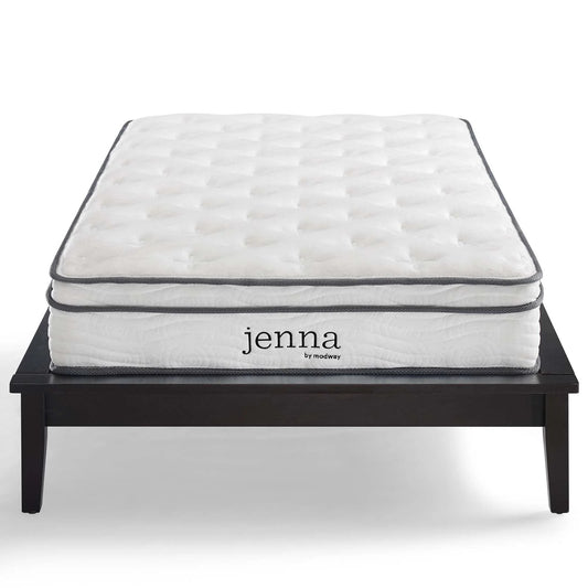 Modway Jenna 8" Innerspring and Foam Narrow Twin Mattress in White