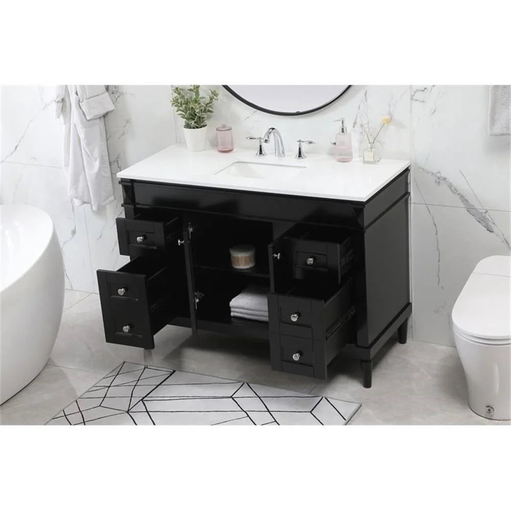 48 inch single bathroom vanity in black
