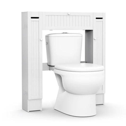 Topbuy Wooden Cabinet Bathroom Spacesaver Over The Toilet Storage Cabinet w/Drop Door White