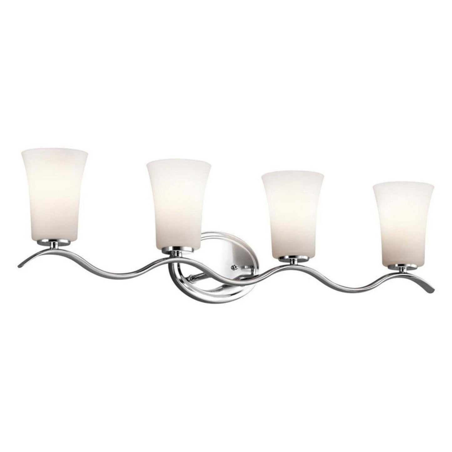 4 Light Bath Vanity Approved For Damp Locations With Transitional Inspirations 32.25 Inches Wide-Brushed Nickel Finish-Incandescent Lamping Type