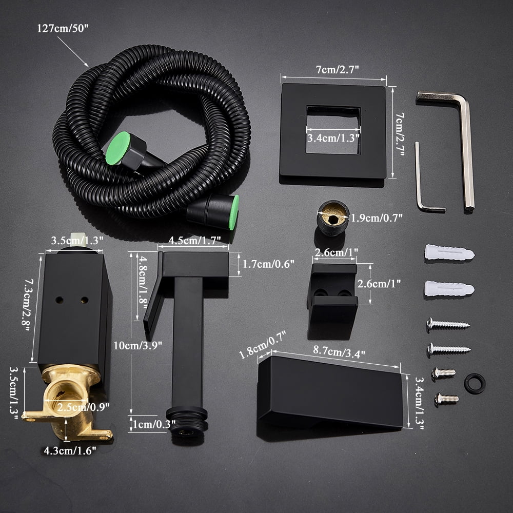Bidet Faucet Brass Shower Tap, Washer Mixer Cold Hot Water Mixer Crane Square Shower Sprayer Head Tap Toilet Faucets ,360 Rotation