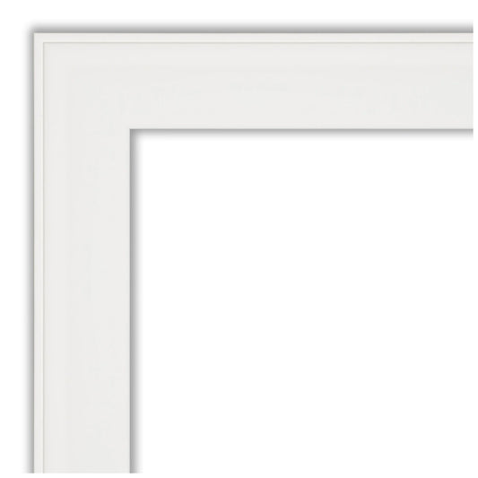 Vanity White Narrow Beveled Wood Bathroom Wall Mirror