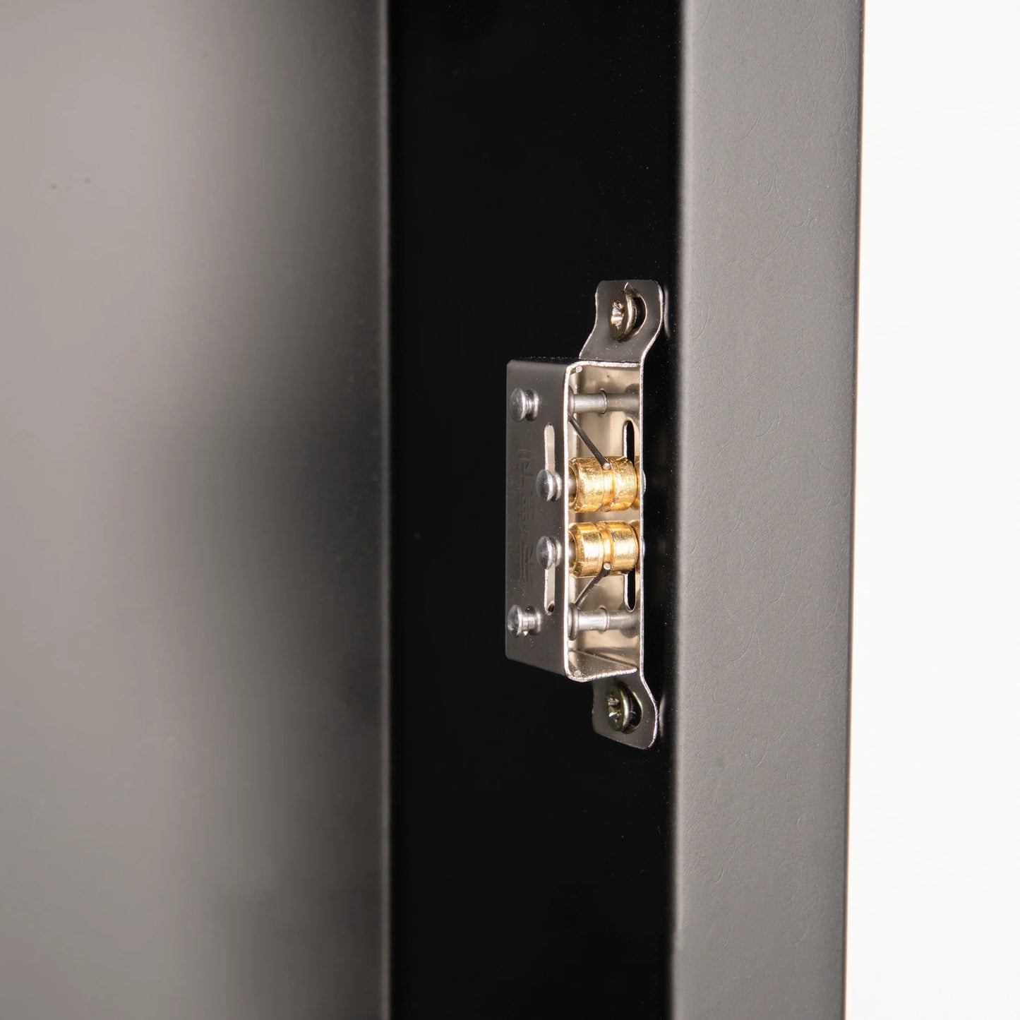 Emma + Oliver Black Metal Framed Bathroom Medicine Cabinet with Reversible, Recessed Design and Beveled Rounded Mirror - 24" x 30"