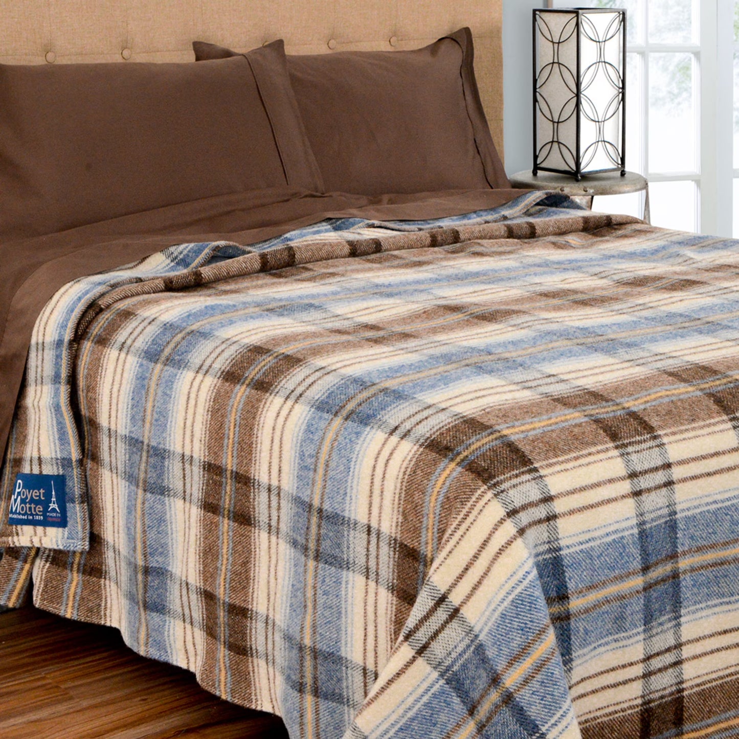Chevreuse Wool Blend Plaid Washable King Blanket, Yellow