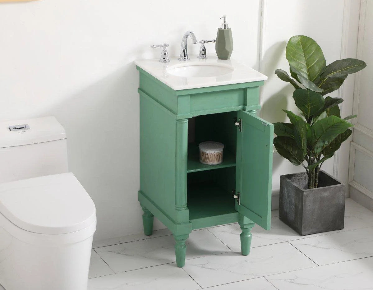 18.5 inch single bathroom vanity in blue