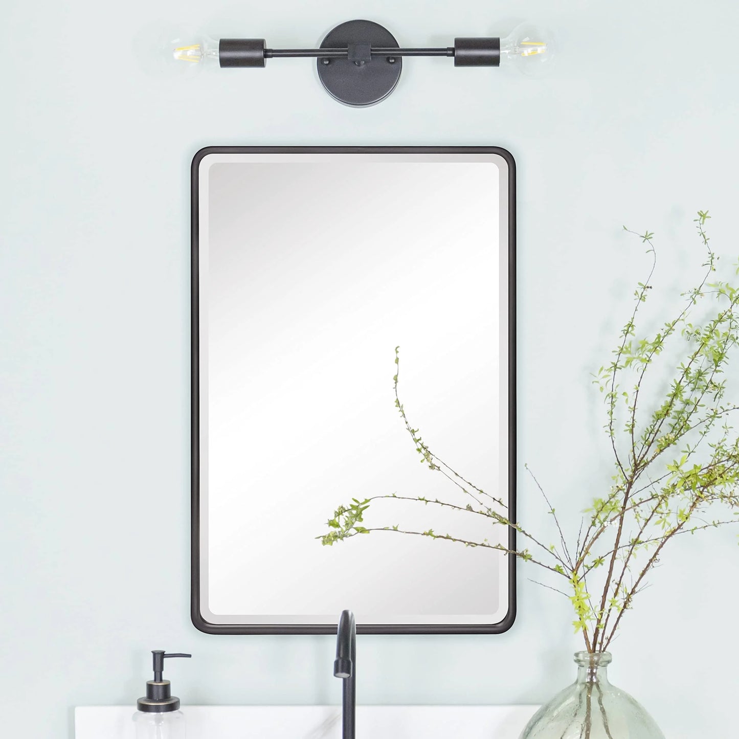 TEHOME Farmhouse Recessed Metal Bathroom Medicine Cabinets with Mirror 24" x 16" - Rubbed Bronze