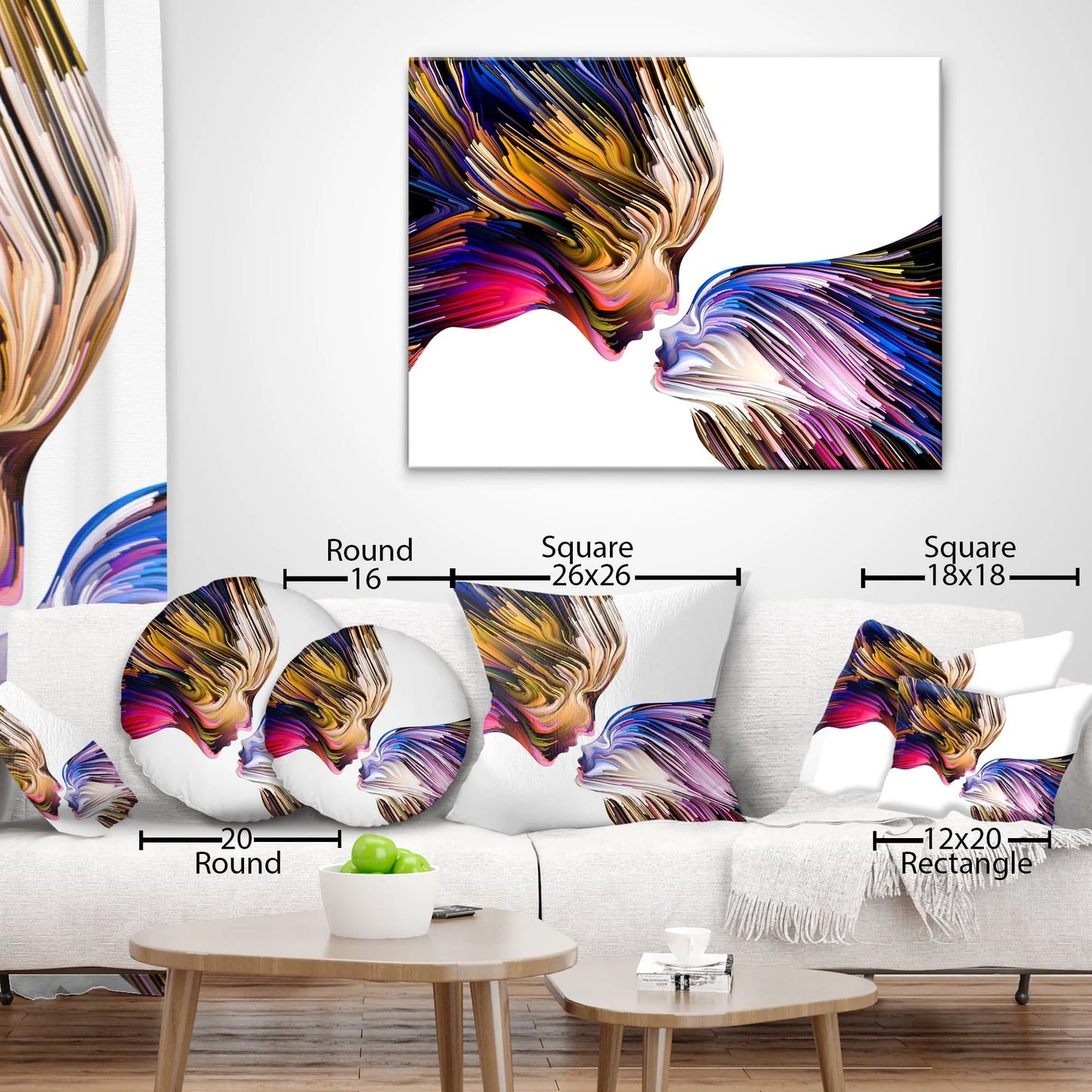 Designart Giraffe Family in Africa - African Throw Pillow - 12x20