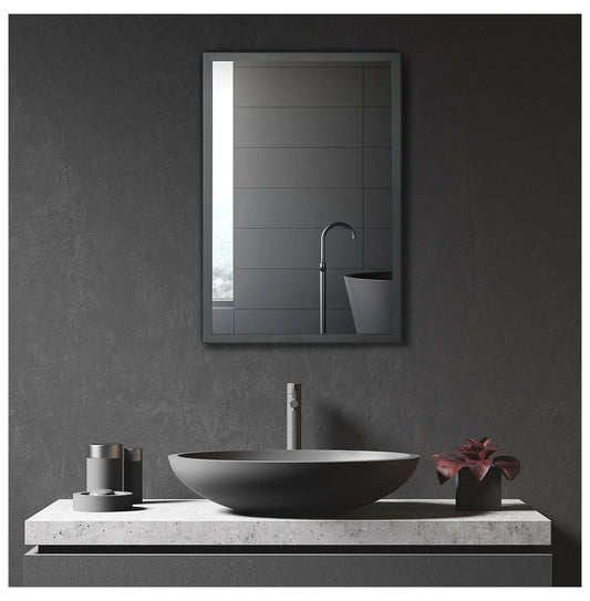 Compact Wall Cabinet, Black Single Door Medicine Cabinet with Mirror & Shelves for Bathroom or Home