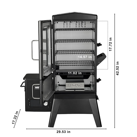 Vertical Electric Pellet Smoker Grill with Cover, 616 sq in Cooking Area, LED Temperature Control, Meat Probe, Outdoor BBQ Smoker for Steak, Ribs, Fish & Vegetables