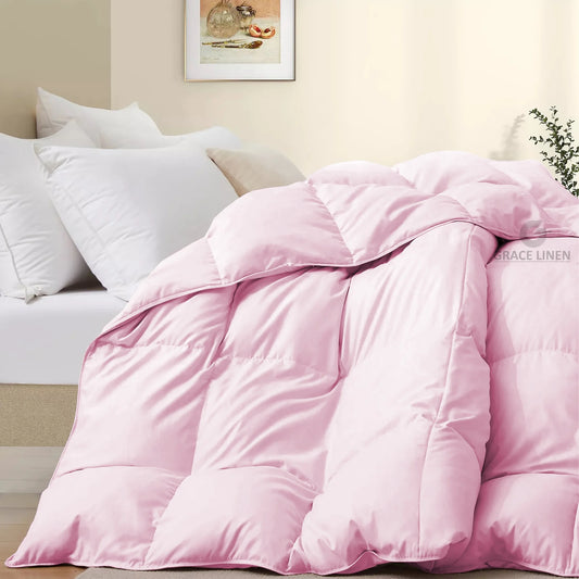 Bedding Comforter Cal King Size, Duvet Insert, Quilted Comforter with Corner Tabs, All Season Lightweight Quilt, Down Alternative Hotel Comforter Cal King Size 96X102 Baby Pink