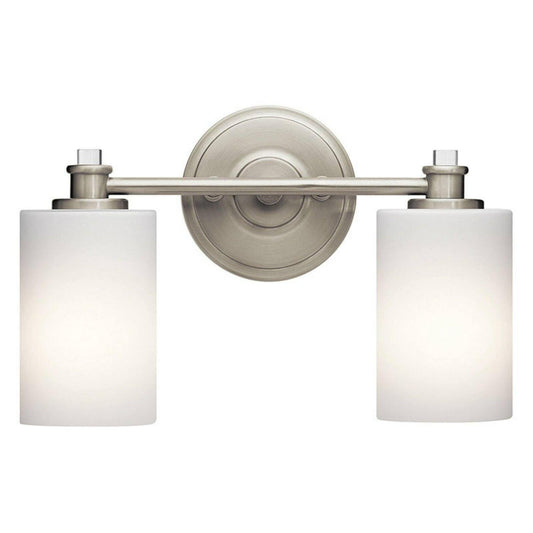 2 Light Swing Arm Bath Vanity Approved For Damp Locations With Transitional Inspirations 9.25 Inches Tall By 14 Inches Wide-Brushed Nickel Finish-Led