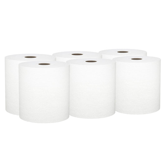 Kleenex Hard Roll Paper Towels, 1-Ply, 950 ft Rolls, 6-count