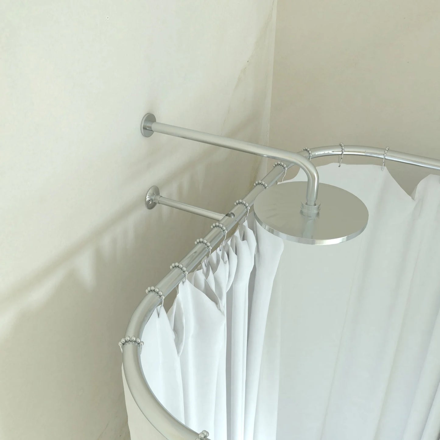 Naiture Hoop Square Shower Curtain Rod with Ceiling Support for Clawfoot Tub, 36" L X 36" W Never Rust Stainless Steel, Black Finish