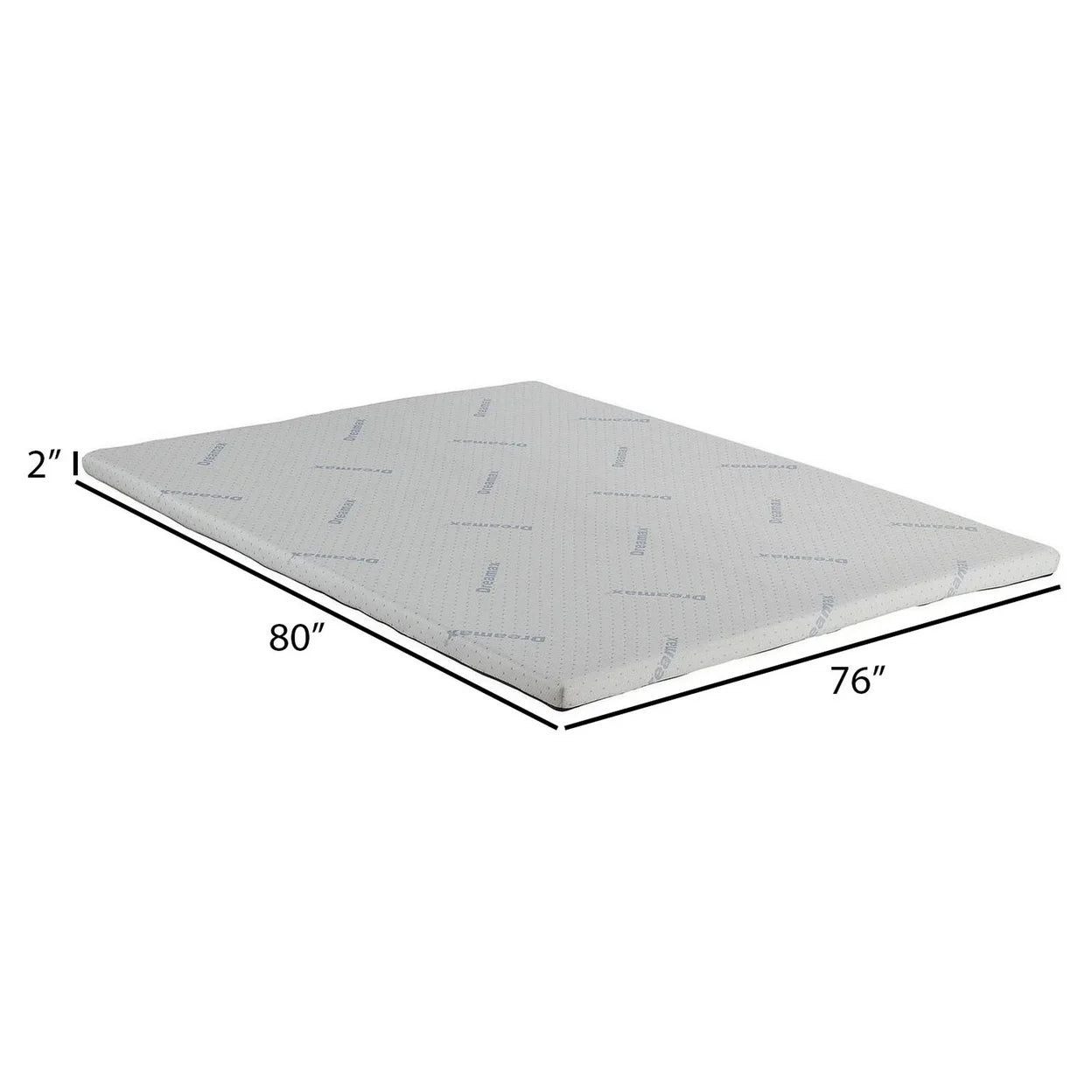 Benjara Elf 2 Inch Quilted King Size Mattress Topper for Bed, Soft Memory Foam