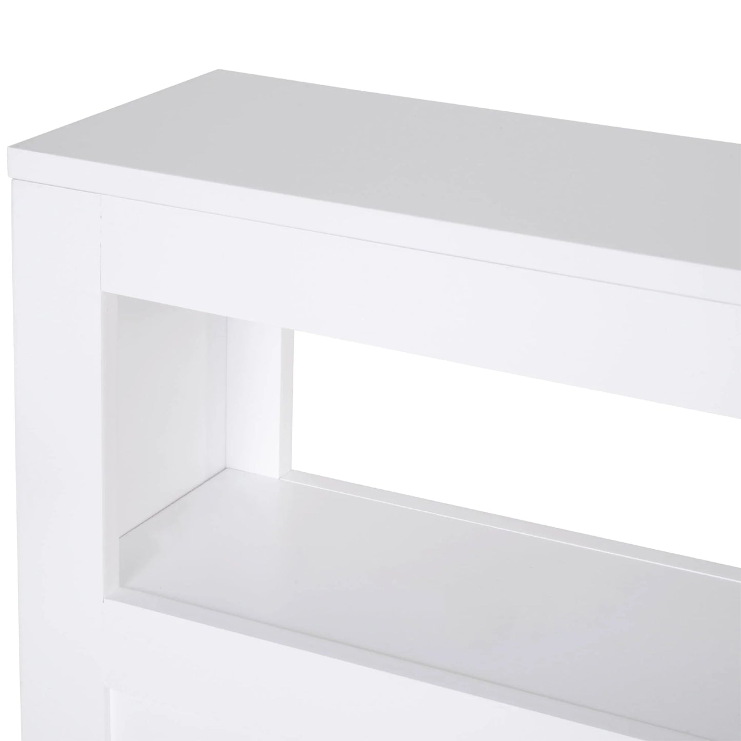 Homcom Wood Rolling Bathroom Side Storage Cabinet, White