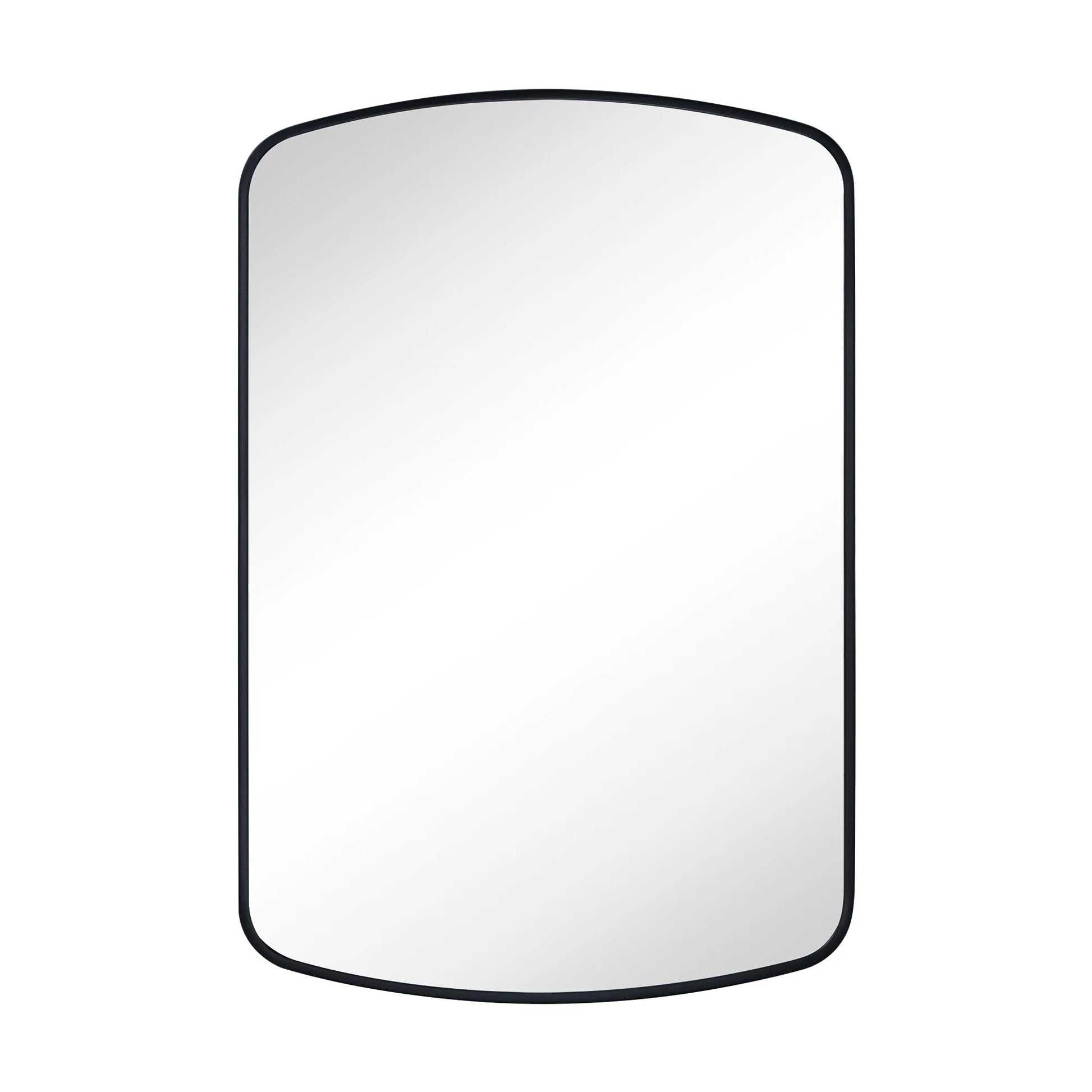 TEHOME Matt Black Surface and Recessed Mount Medicine Cabinet with Mirror Metal Framed Arch Bathroom Wall Cabinet with Mirror 18x27''