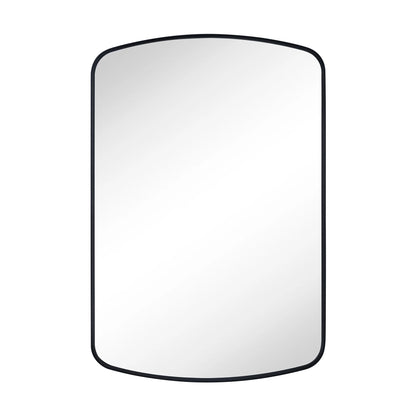 TEHOME Matt Black Surface and Recessed Mount Medicine Cabinet with Mirror Metal Framed Arch Bathroom Wall Cabinet with Mirror 18x27''