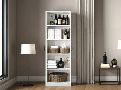 Storage Cabinet/Pantry cabinets, Soft White Finish, 71" Tall Wood Cupboard with 2 Door and 3 Adjustable Shelves for Kitchen, Dining Room, Living Room, Bathroom (Style 1)