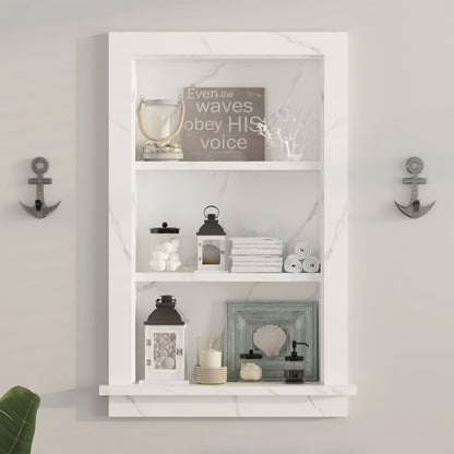 Hironpal White 2-Tier Recessed 15x18 Wall Niche Medicine Cabinet Replacement, in The Wall Bathroom Cabinet Insert Shelf/Shelves