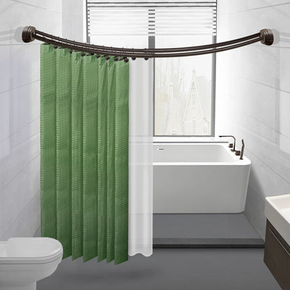 Utopia Alley Rustproof Wall Mounted Aluminum Double Curved Shower Curtain Rod, Screw Mount Rod, Secure Than Tension, Adjustable Shower Rod from 45" to 72", Includes shower liner & hooks (Bronze)