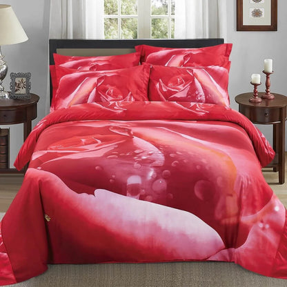 Dolce Mela Dm510Q Floral Bedding - Rosa, Luxury Queen Size Duvet Cover Set