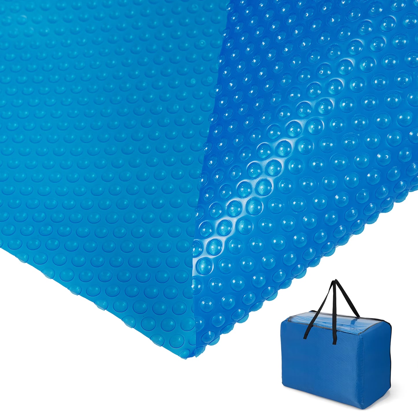 Costway 16x32 ft Rectangular Pool Solar Cover 12 Mil Heat Retaining Blanket with Carry Bag