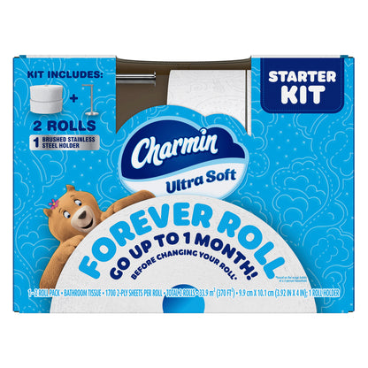 Charmin Ultra Soft Bath Tissue, Forever Roll Starter Kit