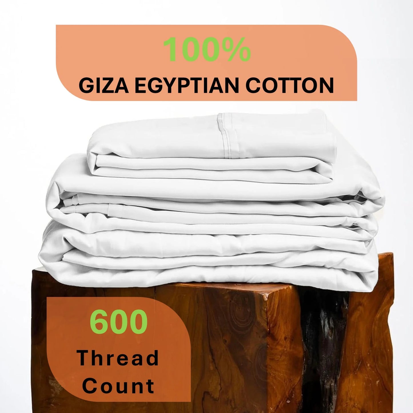 600 Thread Count, 100% Giza Egyptian Cotton Bedding Set, 4-PC Sheets Set, 15 Inch Deep Pocket of Fitted Sheet, Soft Sateen Weave Breathable - Black, Twin