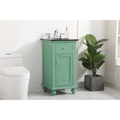 19 inch single bathroom vanity in vintage mint