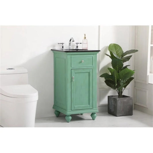 19 inch single bathroom vanity in vintage mint