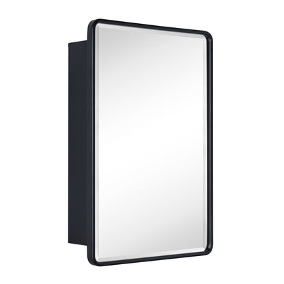 TEHOME Eldee Rectangle Metal Framed Bathroom Medicine Cabinet 16x24 - Black