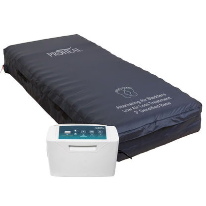 Proheal Low Air Loss Alternating Pressure Air Mattress with Pump - 3" Foam Base - 36° x 80° x 8"