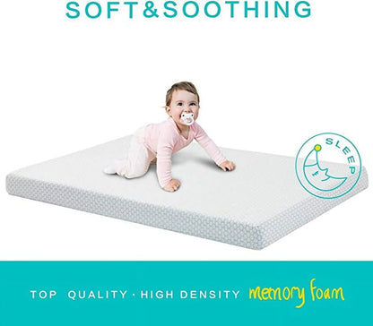 SheSpire Pack n Play Mattress, Memory Foam Playard Mattress, Portable Toddlers Mattress Firmness Featuring Soft Removable Washable Cover (38"x26")