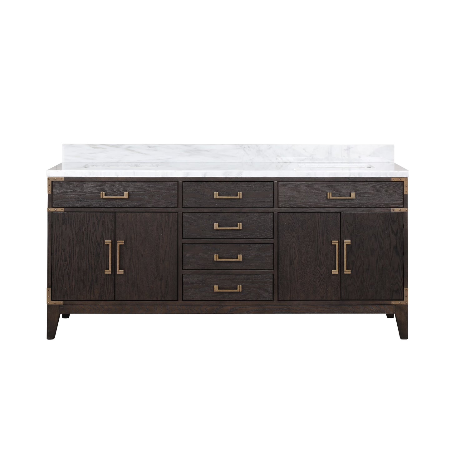 Laurel 60 in W x 22 in D White Oak Double Bath Vanity and Carrara Marble Top