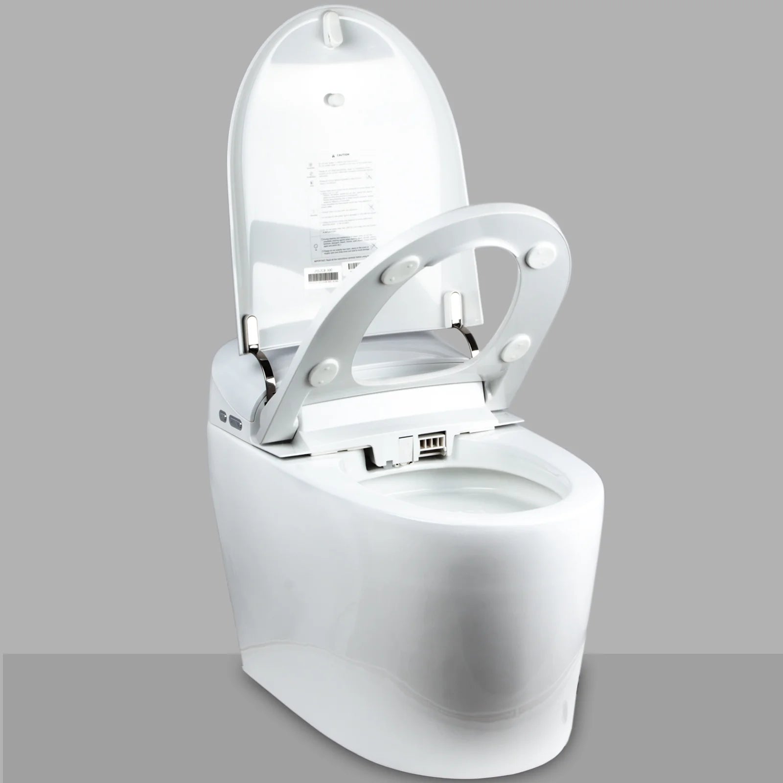 Euroto Smart Electric Bidet and Toilet, Auto Open and Close Lid Heated Oval Seat, One Piece, White