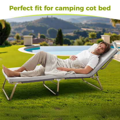 Jamdok Camping Mattress for Hot Sleeper, Waterproof Cooling Cover, Roll Up Foam Sleeping Pad with Storage Bag,Cot Mattress Topper for Summer Camping, Hiking,Car,Tent,Travel(75 x 30 x 2 inches)