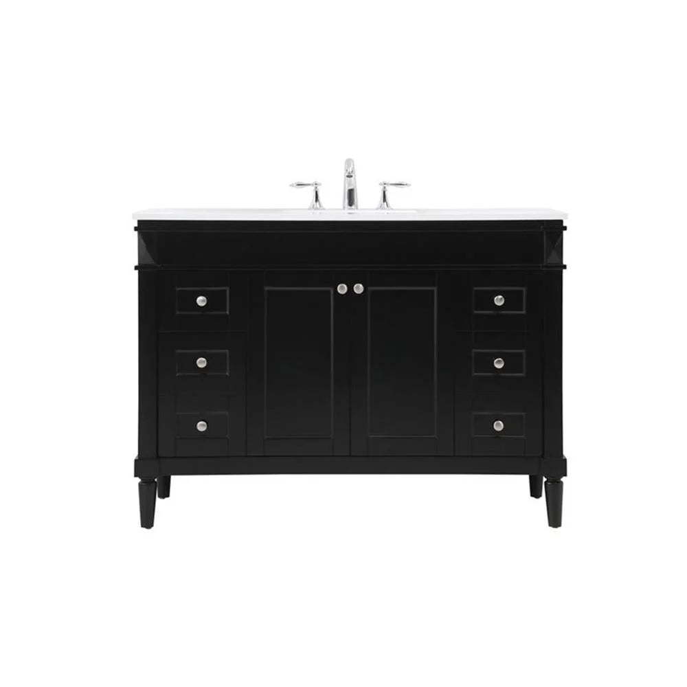 48 inch single bathroom vanity in black