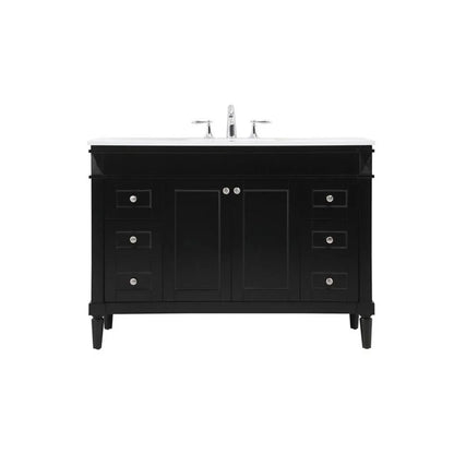 48 inch single bathroom vanity in black