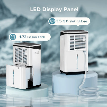 KISSAIR 15 Pint Dehumidifier, Max 3000 Sq.Ft Coverage Area, 3 Operation Modes, 24H Timer, Basement/Bathroom/Laundry Room