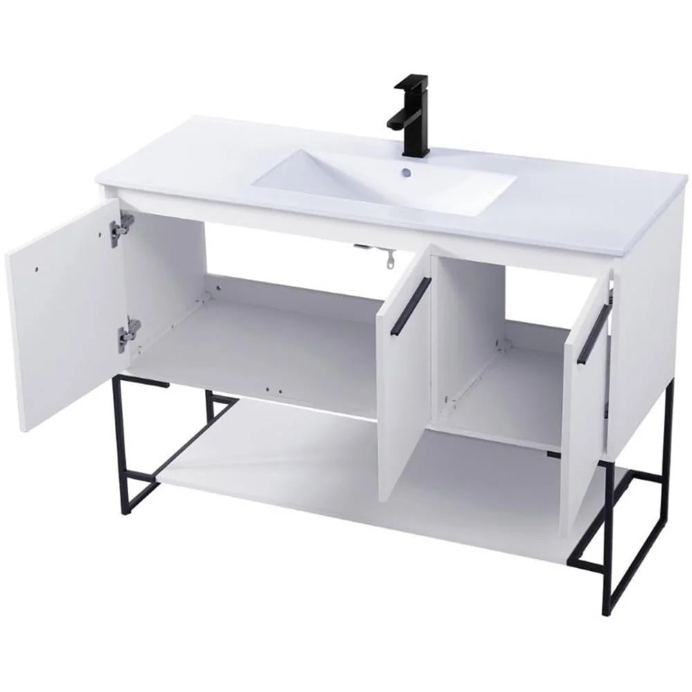 Elegant Kitchen and Bath 48 Inch Single Bathroom Vanity In White