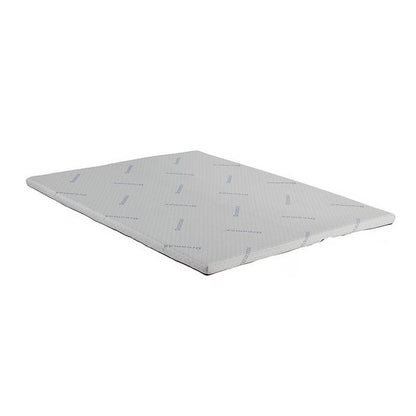 Benjara Elf 2 Inch Quilted King Size Mattress Topper for Bed, Soft Memory Foam