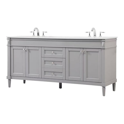 Elegant Kitchen and Bath 72 Inch Double Bathroom Vanity In Blue