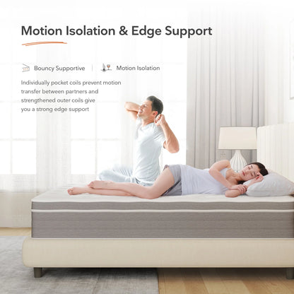 Sweetnight 12 inch Gel Memory Foam Hybrid Mattress with Medium Firm Pillow Top, King Mattresses