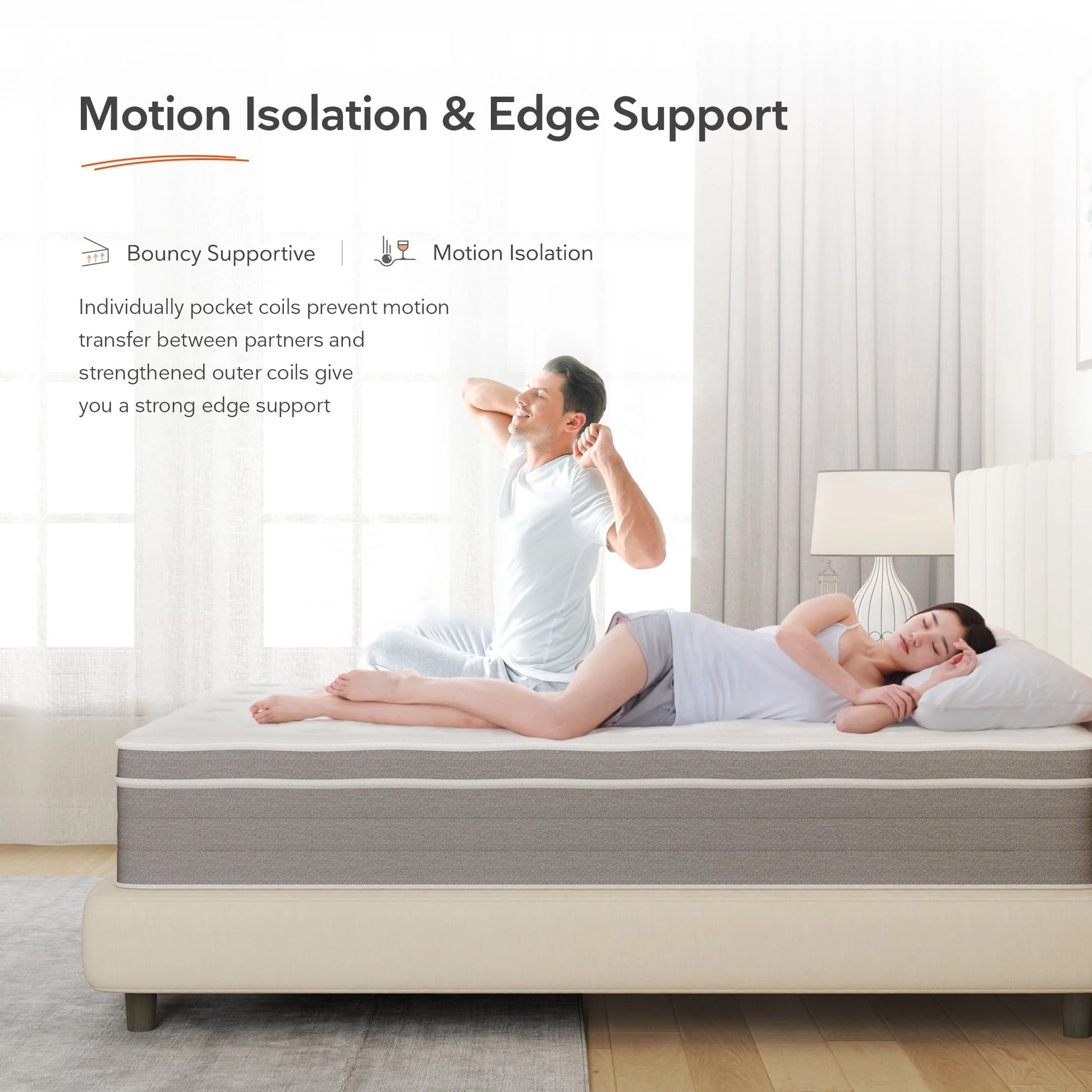 Sweetnight 12 inch Gel Memory Foam Hybrid Mattress with Medium Firm Pillow Top, King Mattresses