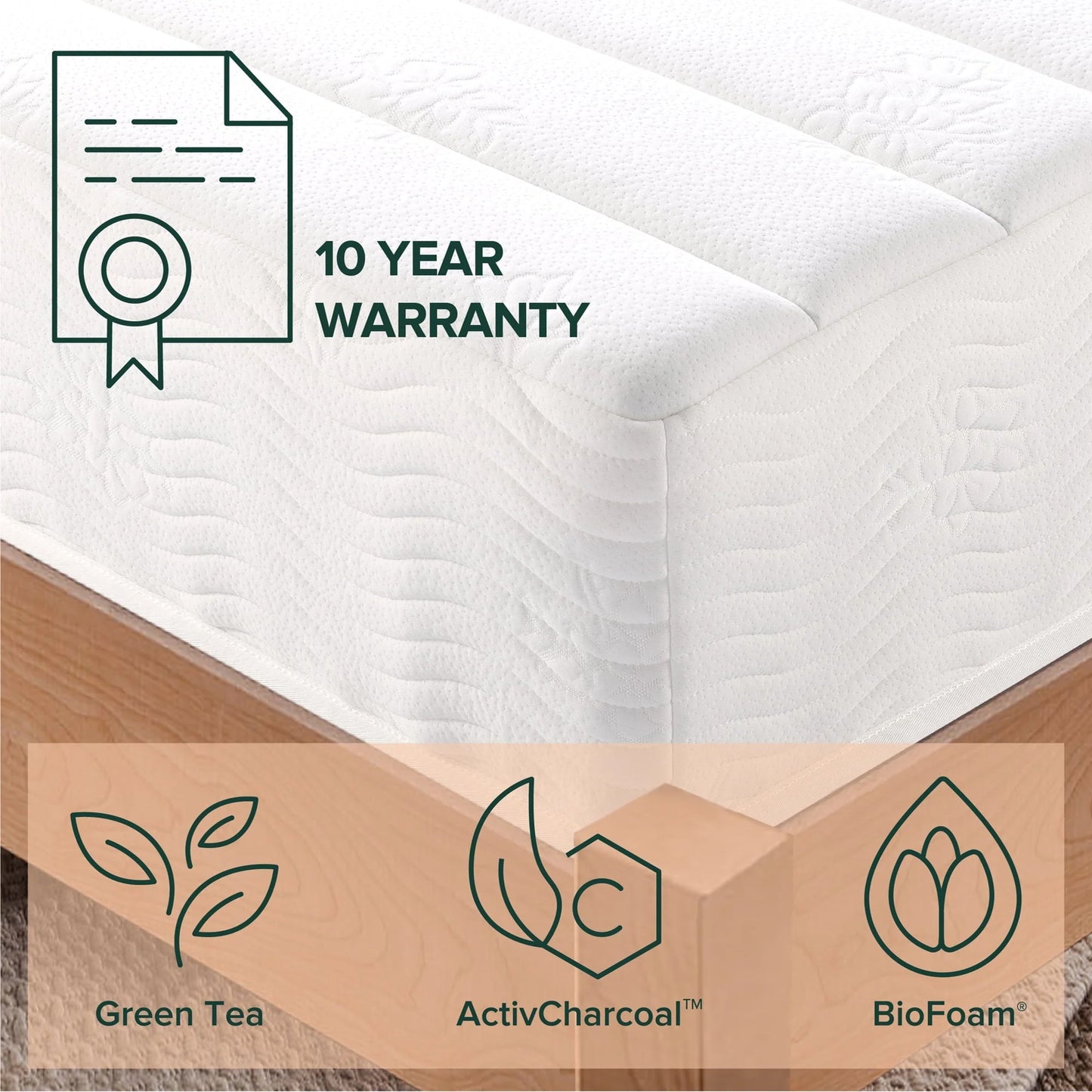 Zinus Spa Sensations Pressure Relief 10" Hybrid Mattress, Queen