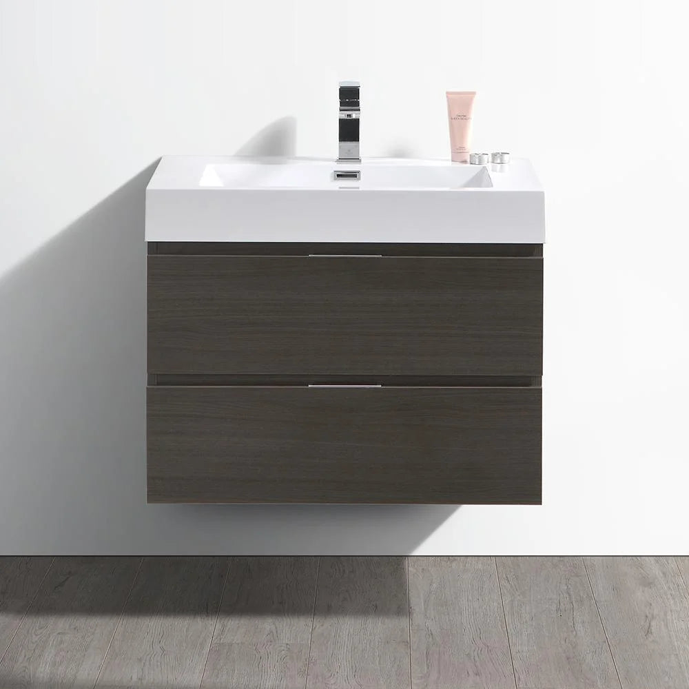 Fresca Valencia 30" Gray Oak Wall Hung Modern Bathroom Cabinet