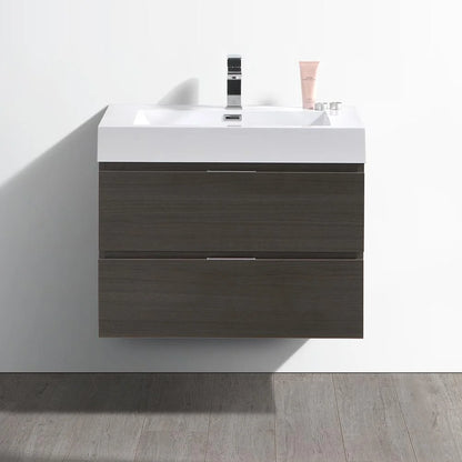Fresca Valencia 30" Gray Oak Wall Hung Modern Bathroom Cabinet