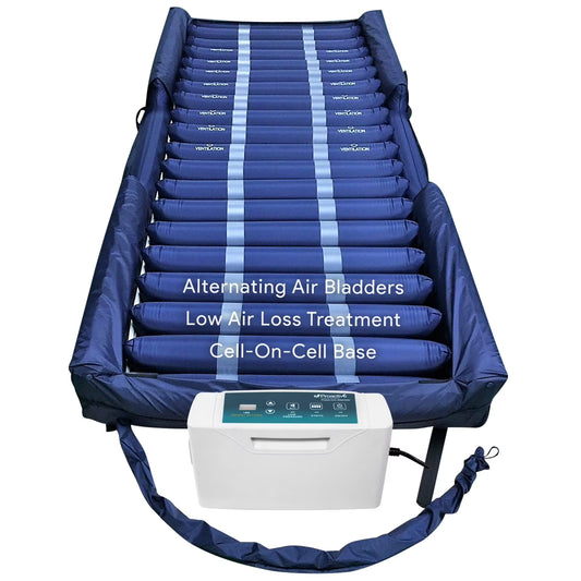 Proheal Low Air Loss Alternating Pressure Air Mattress with Digital Silent Air Pump & Side Perimeter - 36° x 80° x 8/11"