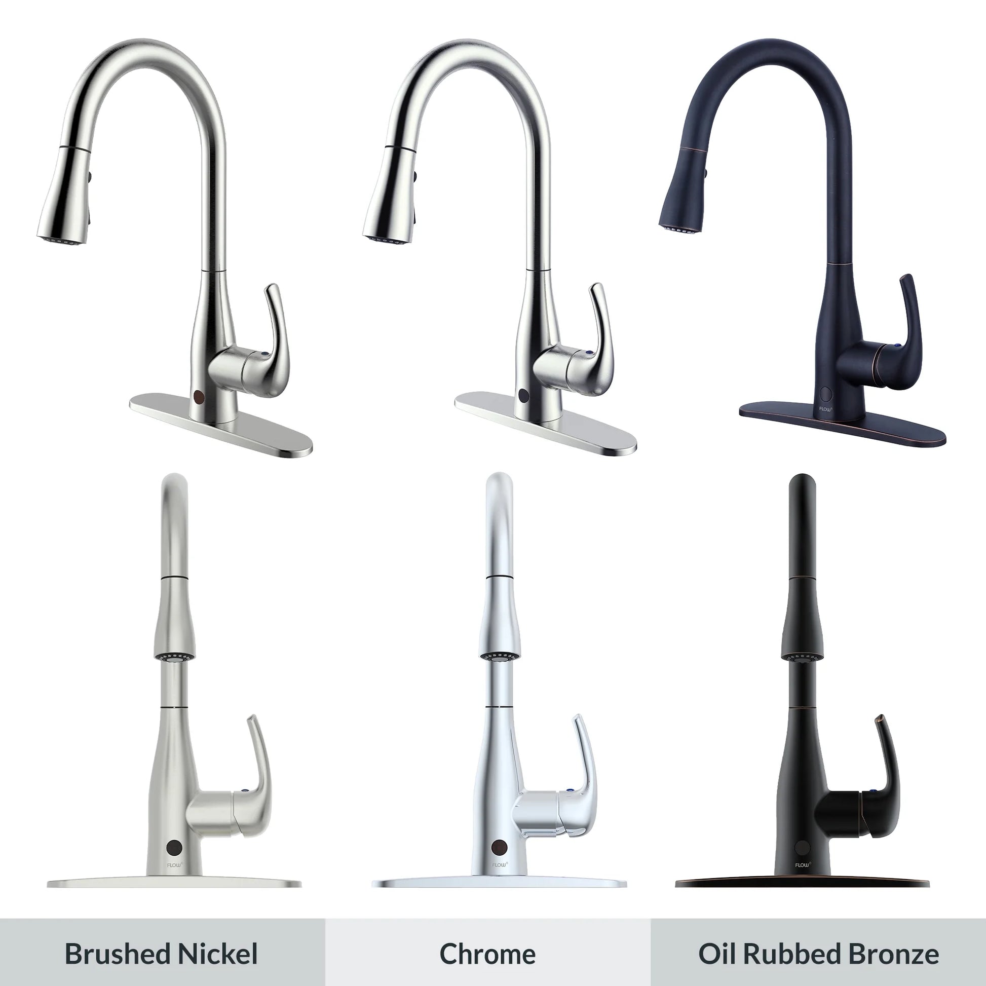 Bio Bidet FLOW Motion Touchless Kitchen Faucet in Brushed Nickel Finish